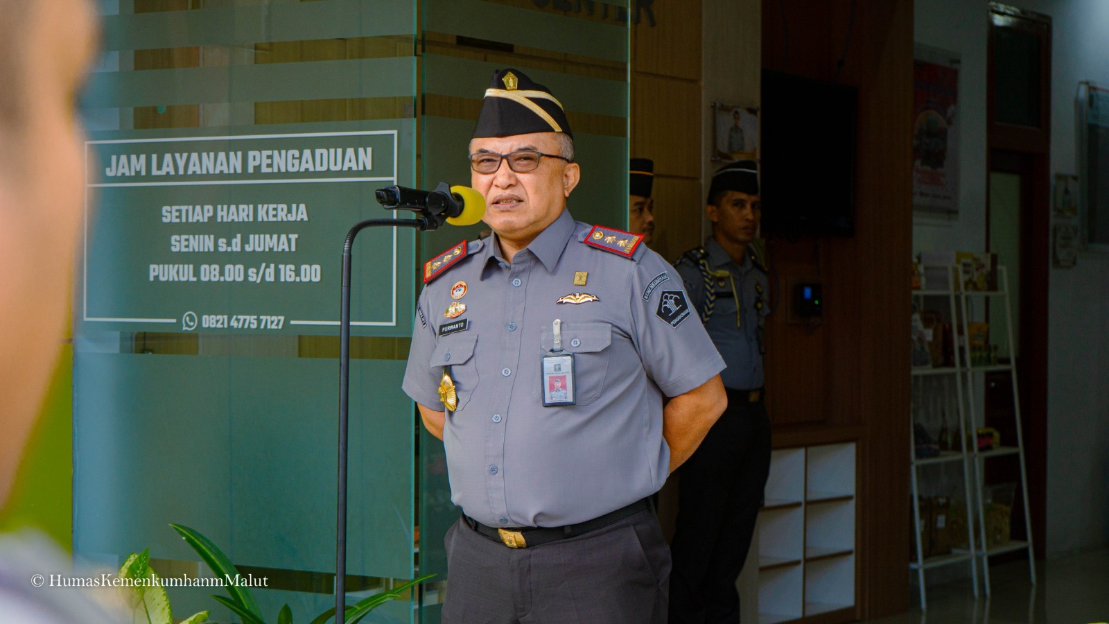 Saat Apel Pagi Kakanwil KemenkumHAM Malut Dorong Semangat Kerja