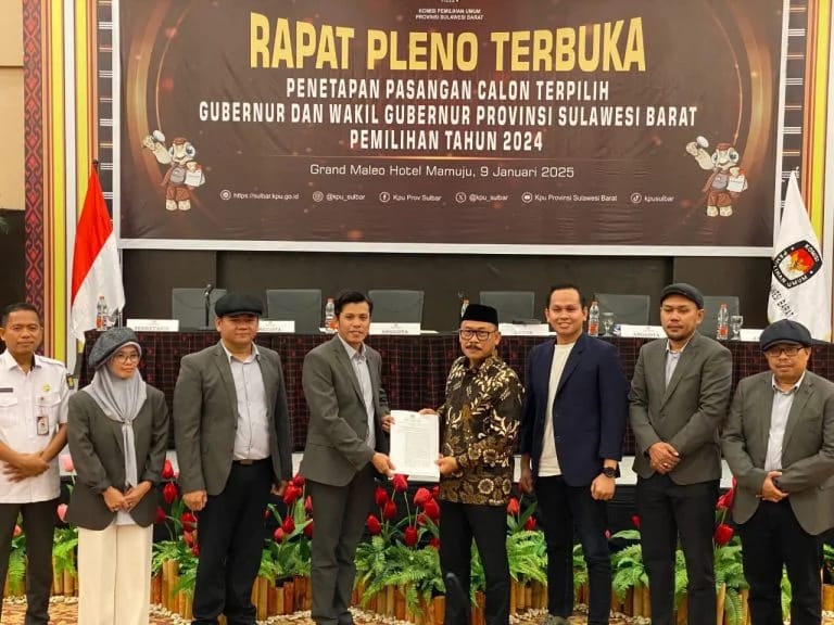 Dengan Raihan 337.512 Suara, SDK-JSM Ditetapkan Sebagai Gubernur dan Wakil Gubernur Sulbar Terpilih Oleh KPU
