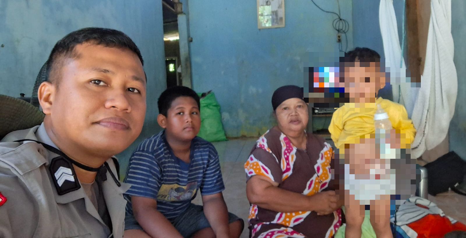 Bhabinkamtibmas Desa Karampuang Polsek Mamuju Jenguk dan Bantuan Balita Penderita Obstruksi Usus
