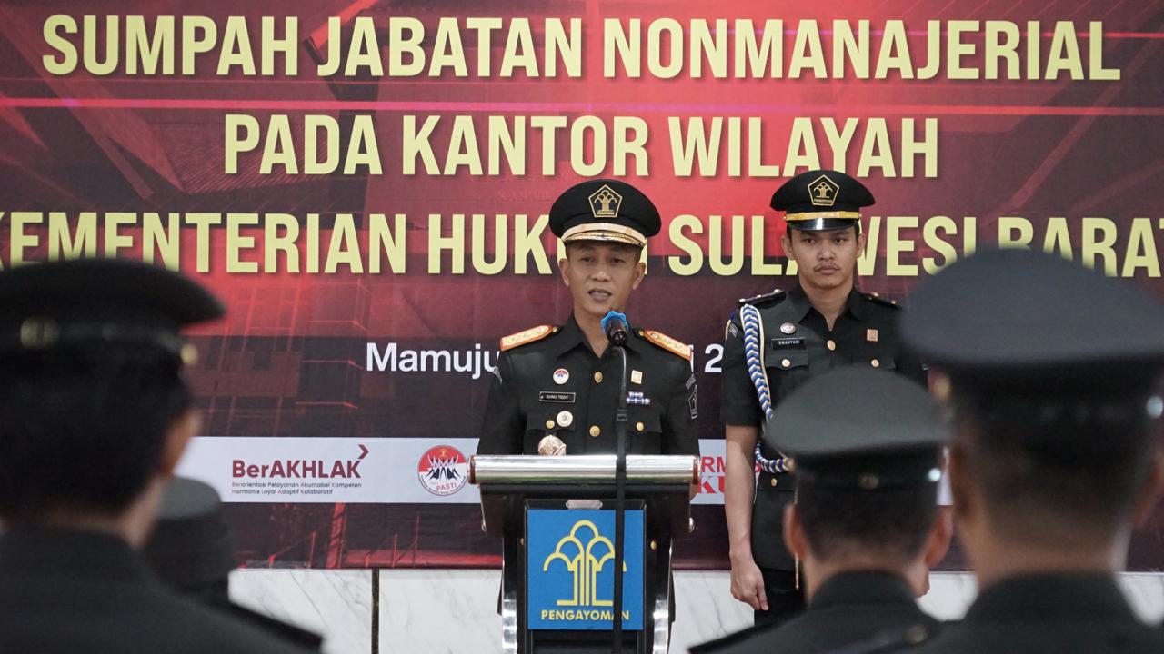 Kakanwil Kemenkum Sulbar Lantik Pejabat Nonmanajerial
