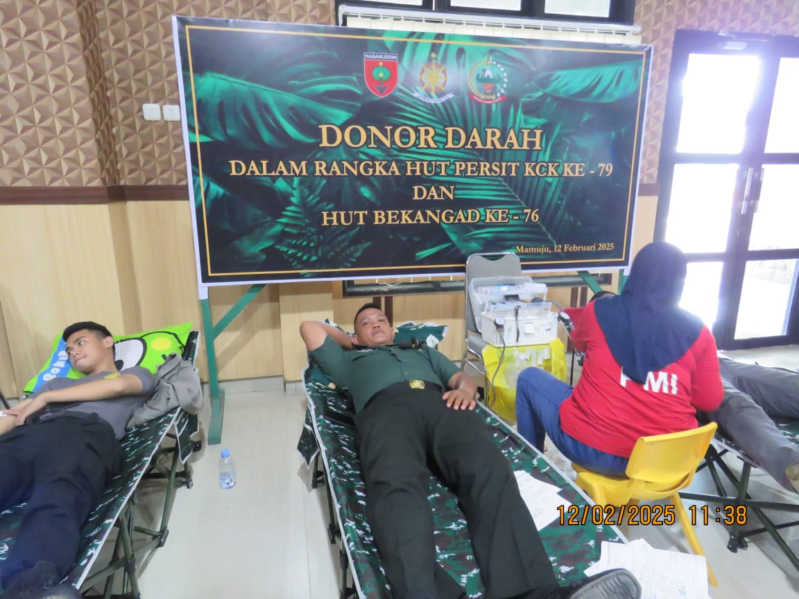 Peringati HUT ke 79, Persit KCK Kodim 1418/ Mamuju Laksanakan Aksi Donor Darah