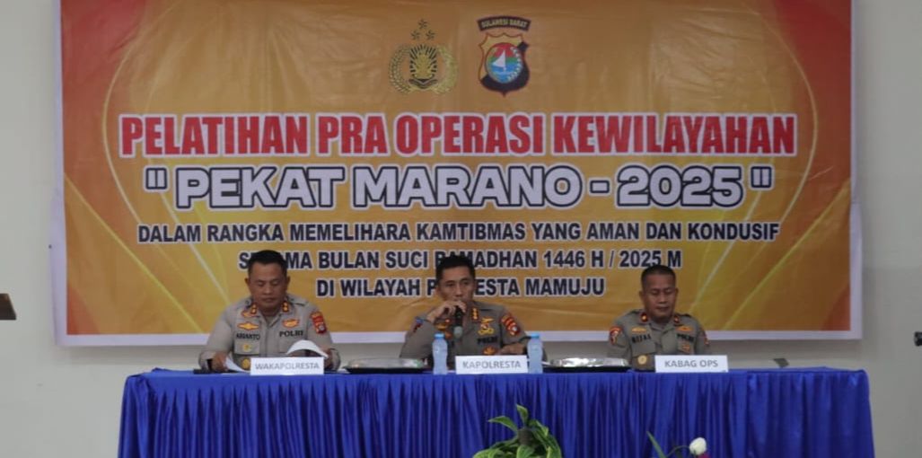 Polresta Mamuju Gelar Latihan Pra Operasi Pekat Marano 2025