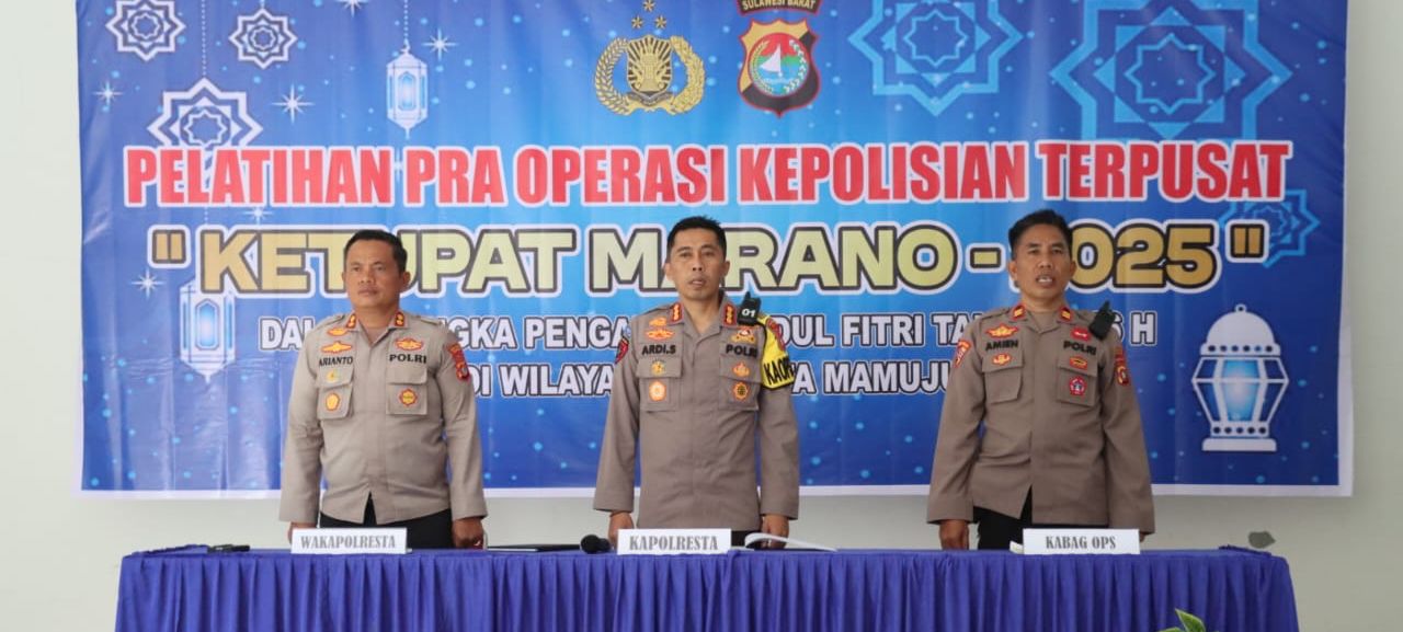 Kapolresta Mamuju Pimpin Langsung Latihan Pra Operasi Ketupat Marano Tahun 2025