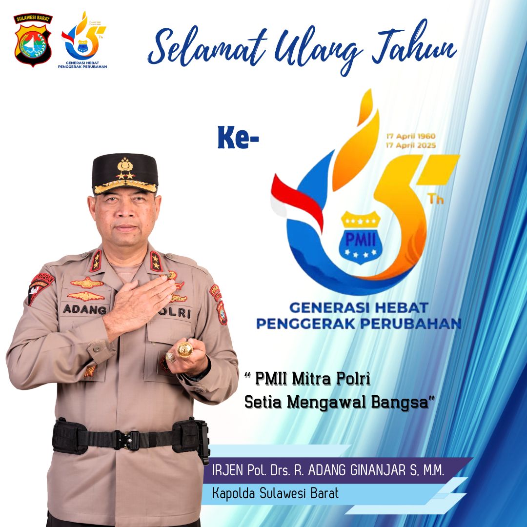 HUT ke 65 Tahun PMII. Kapolda Sulbar Apresiasi Peran Aktif dalam Mengawal Bangsa