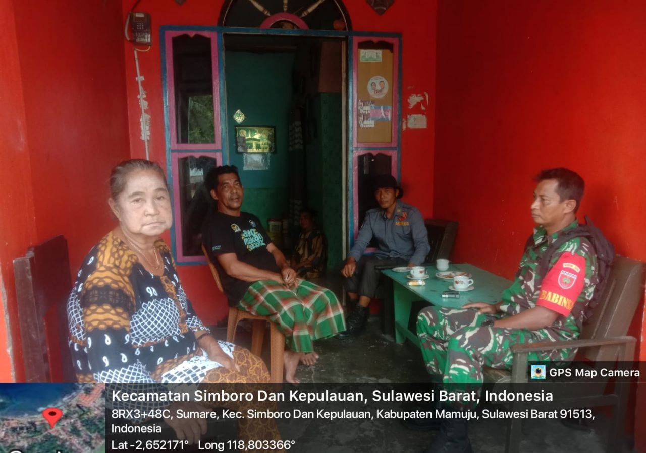 Babinsa Koramil 1418-01/Mamuju Laksanakan Puldata Teritorial di Simboro