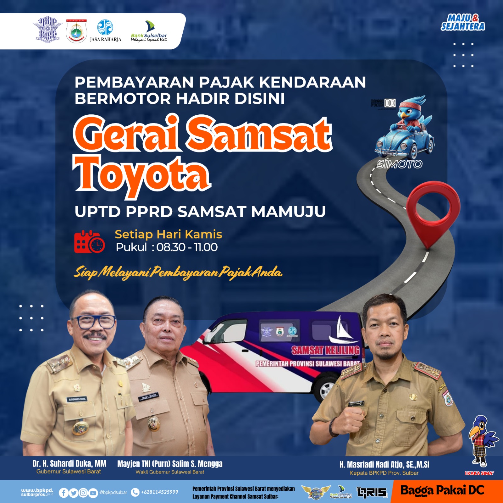 BPKPD Sulbar Hadirkan Layanan Gerai Samsat Setiap Hari Kamis