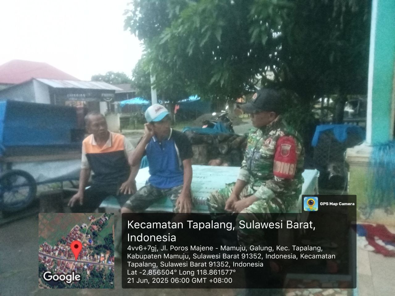 Kodim 1418/Mamuju Laksanakan Wujudkan Wilayah Binaan yang Aman di Kecamatan Tapalang