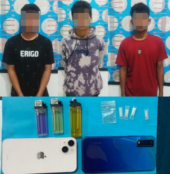 Satresnarkoba Polres Majene Amankan Tiga Pria Terduga Penyalahguna Narkoba Jenis Sabu