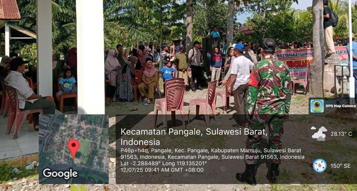 Jaga Kondusifitas Wilayah, Babinsa Koramil 1418-04/Budong Budong Hadir di Tengah Aksi Damai Warga Di Desa Pangale