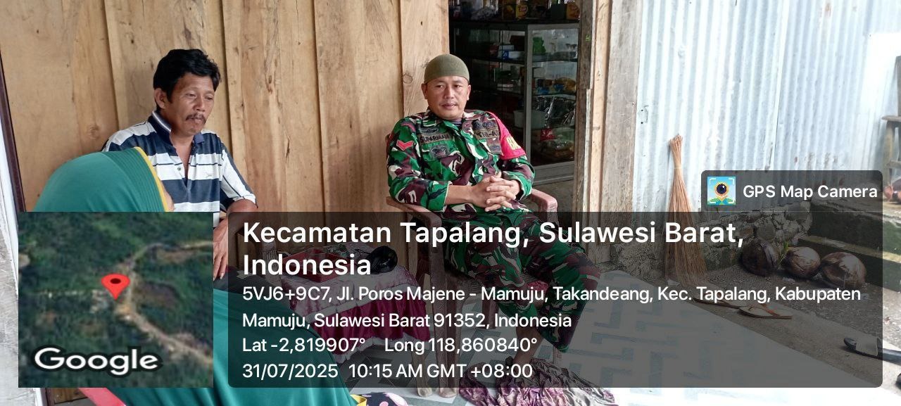 Babinsa Koramil 1418-02/Tapalang Laksanakan Puldata dan Ajak Warga Jaga Kebersihan