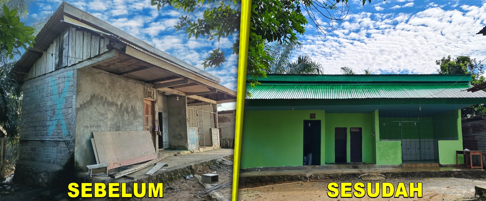Satgas TMMD Ke-125 Kodim 1418/Mamuju Sulap Bangunan MCK Masjid Mangkrak Bertahun- tahun Jadi Layak dan Nyaman