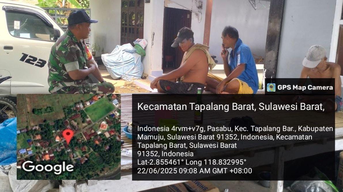 Babinsa Koramil 1418-02/Tapalang Laksanakan Puldata Sekaligus Ajak Warga Jaga Kebersihan