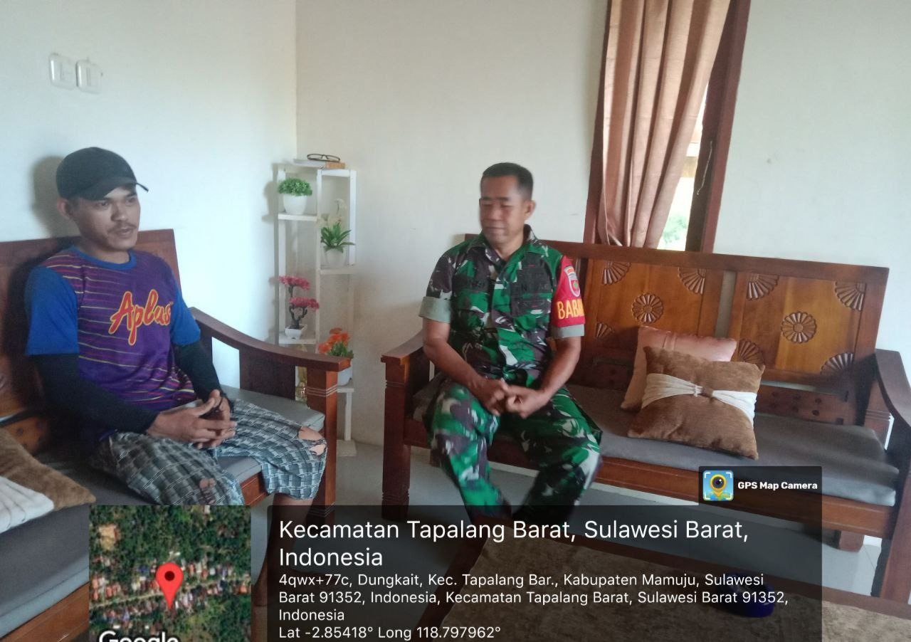 Babinsa Koramil 1418-02/Tapalang Kembali Laksanakan Puldata Serta Ajak Warga Jaga Kebersihan