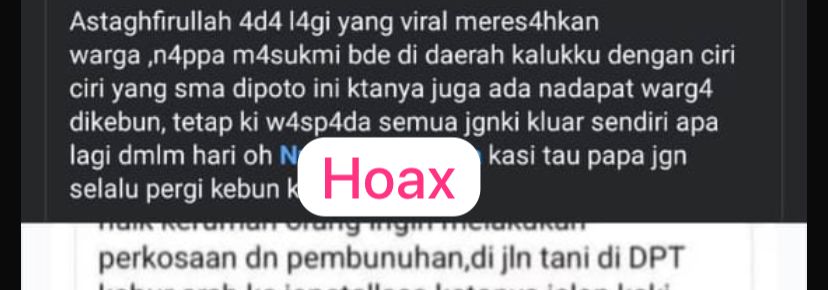 Polsek Kalukku Tegaskan Informasi Viral di Media Sosial adalah HOAX