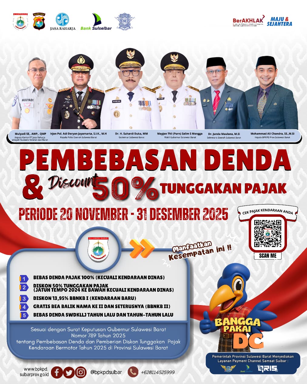 Pemprov Sulbar Hadirkan Program Insentif PKB 2025 : Masyarakat Diimbau Manfaatkan Keringanan Besar-Besaran !