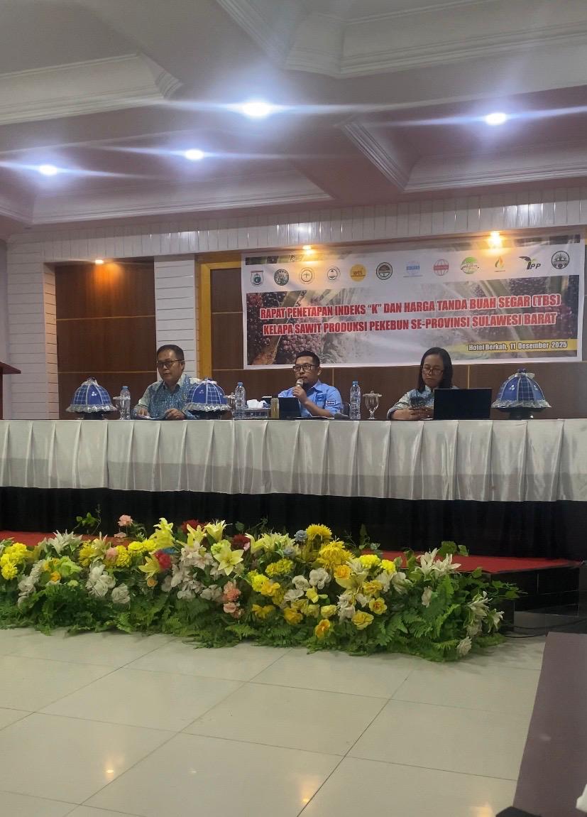 Harga TBS Kelapa Sawit Sulbar Periode Desember 2025 Sebesar Rp 3.099,75 Per Kg 