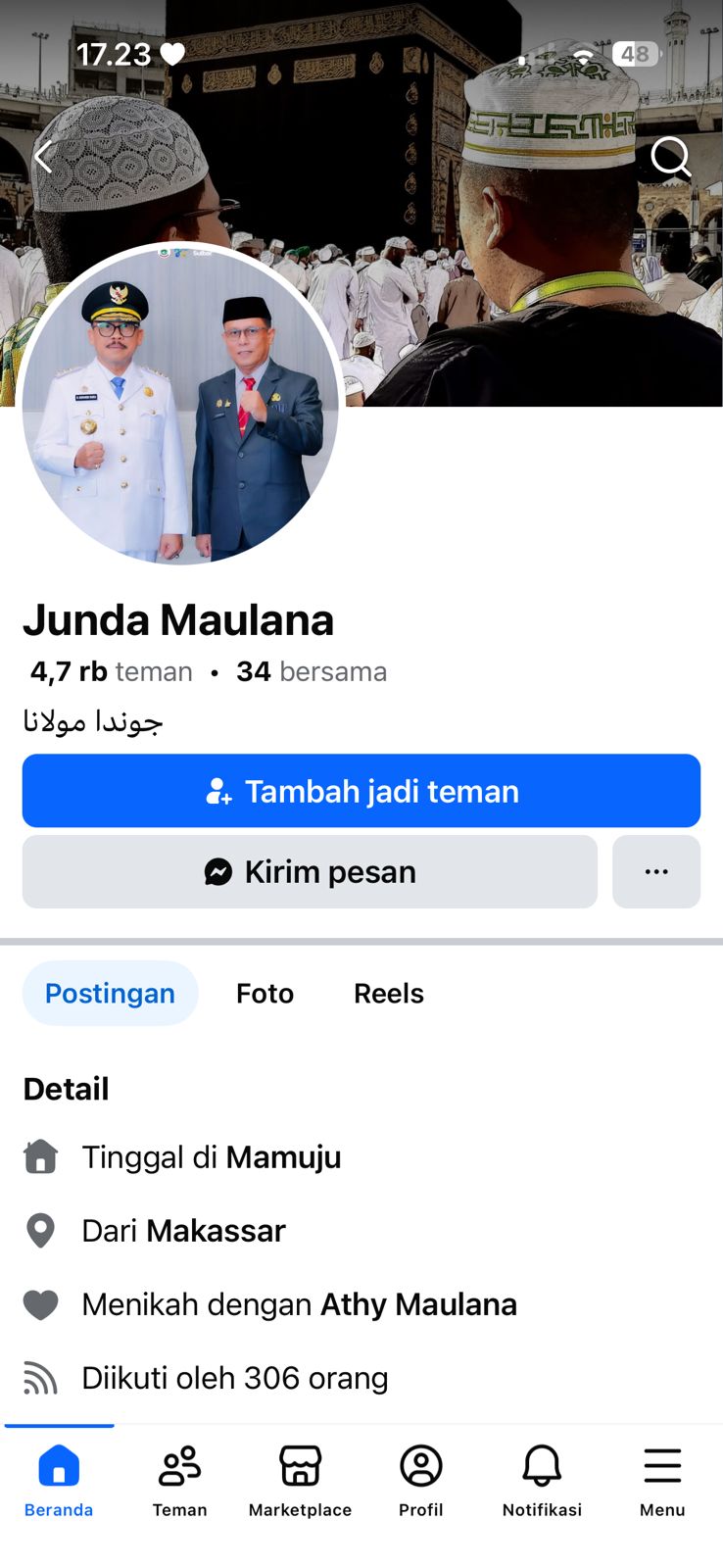Hati-Hati! Akun Facebook Sekprov Sulbar Dipalsukan, Ini Kata Kominfo SP